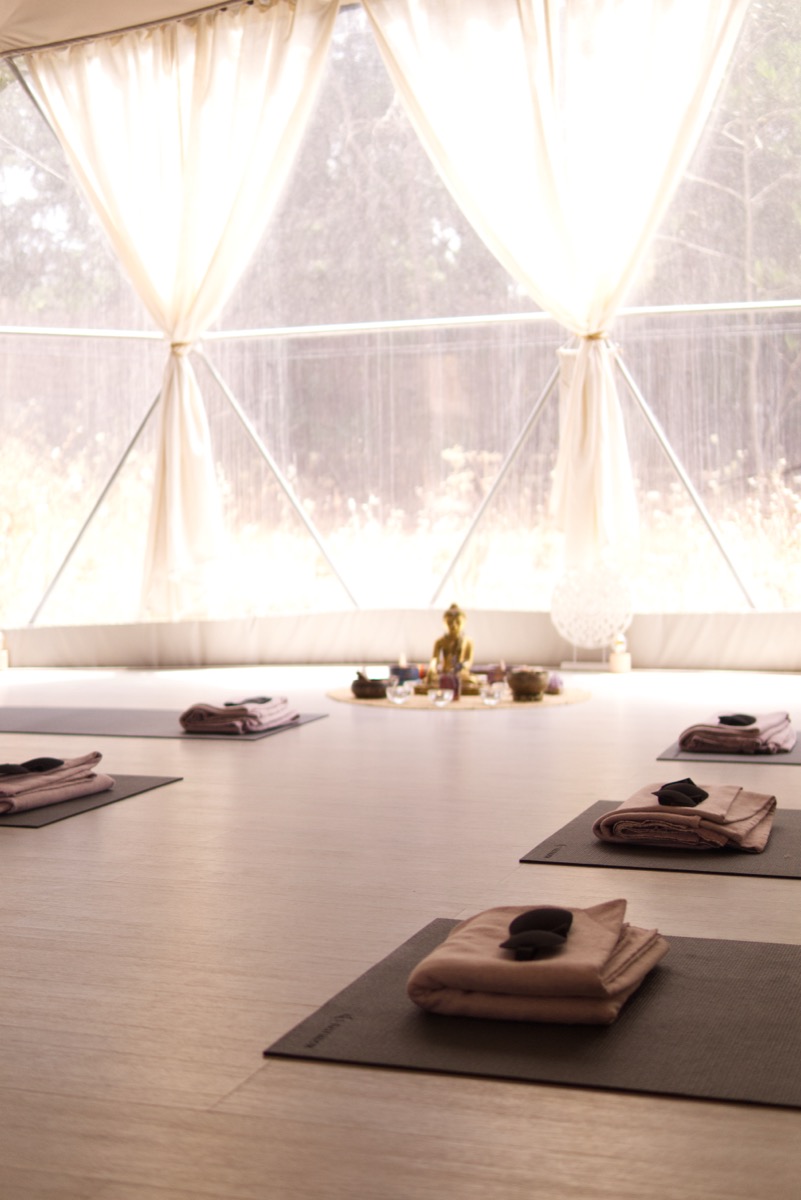 A practice space prepared for a shared group session